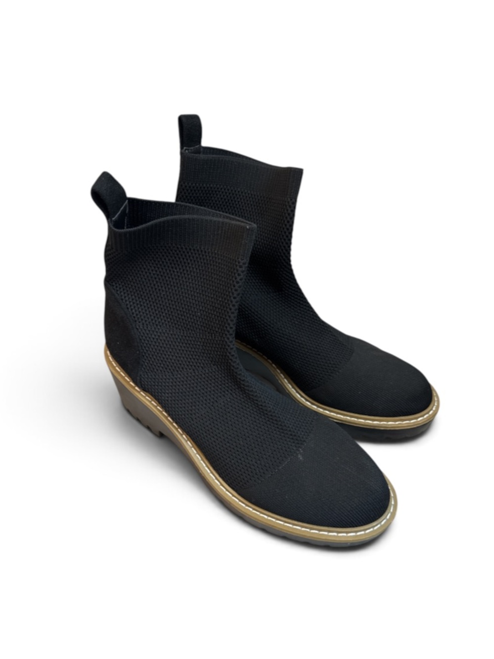 Nicole Miller New York Lele Black Knit Chelsea Style Ankle Boots Trendy - Size 9